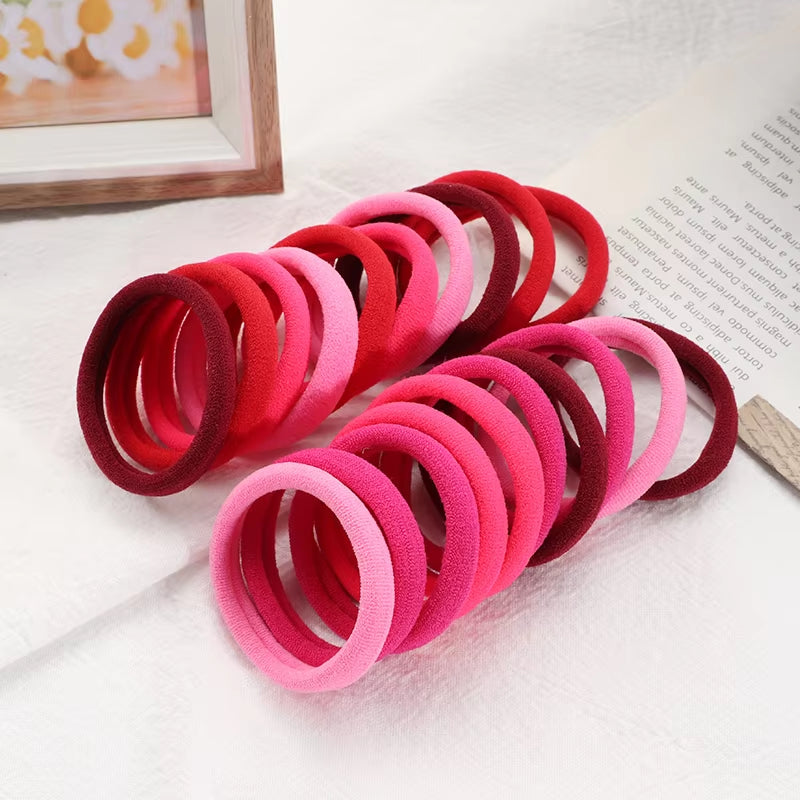 20Pcs Women Colorful Nylon Hair Bands 4Cm Elastic Headbands Girls Ponytail Holder Scrunchie Fashion Hair Accessories Headwear