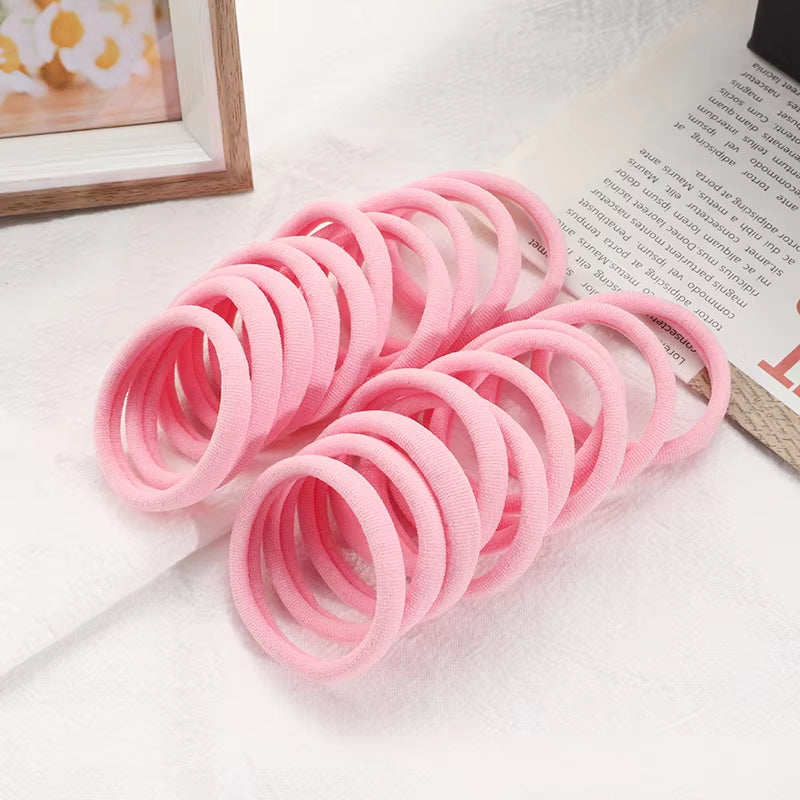 20Pcs Women Colorful Nylon Hair Bands 4Cm Elastic Headbands Girls Ponytail Holder Scrunchie Fashion Hair Accessories Headwear