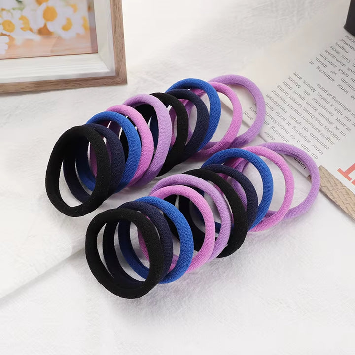 20Pcs Women Colorful Nylon Hair Bands 4Cm Elastic Headbands Girls Ponytail Holder Scrunchie Fashion Hair Accessories Headwear