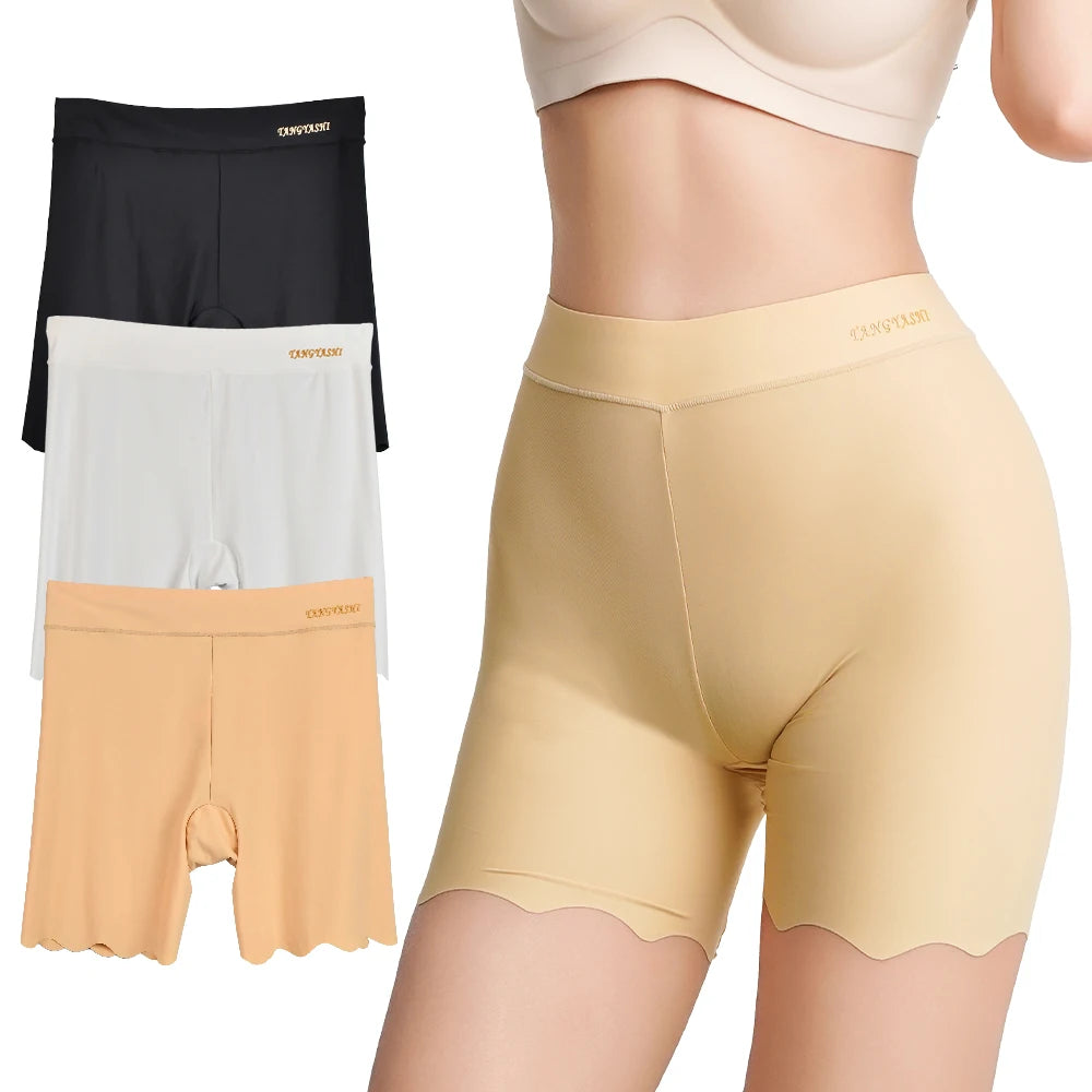 Women Underwear Slimming Shorts Safety Dress Panties High Waist Seamless Ice Silk Boxers Breathable plus Size Short Pants M-4XL