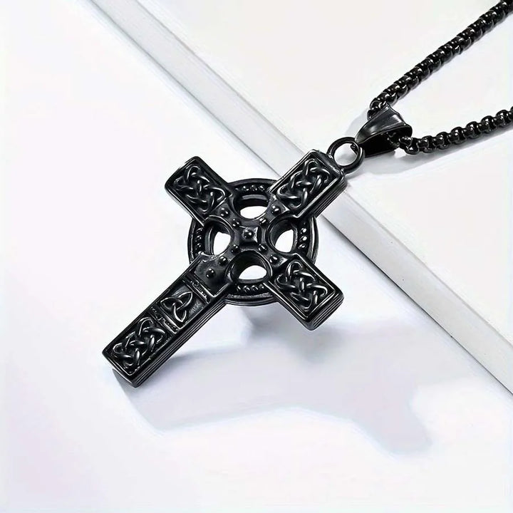 304L Stainless Steel Jesus Cross Necklace Men Women Bible Verse Spiritual Necklace for Men Jewelry