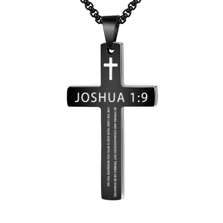 304L Stainless Steel Jesus Cross Necklace Men Women Bible Verse Spiritual Necklace for Men Jewelry