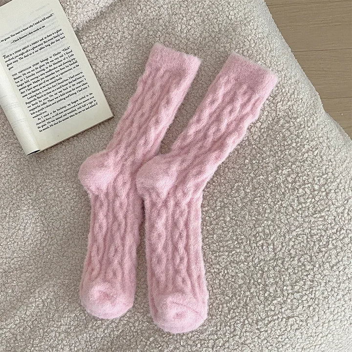 1/5Pairs Winter Warm Coral Fleece Socks Men Solid Loose Sleeping Sock Velvet Home Fluffy Stocking Thicken Thermal Sox Calcetines