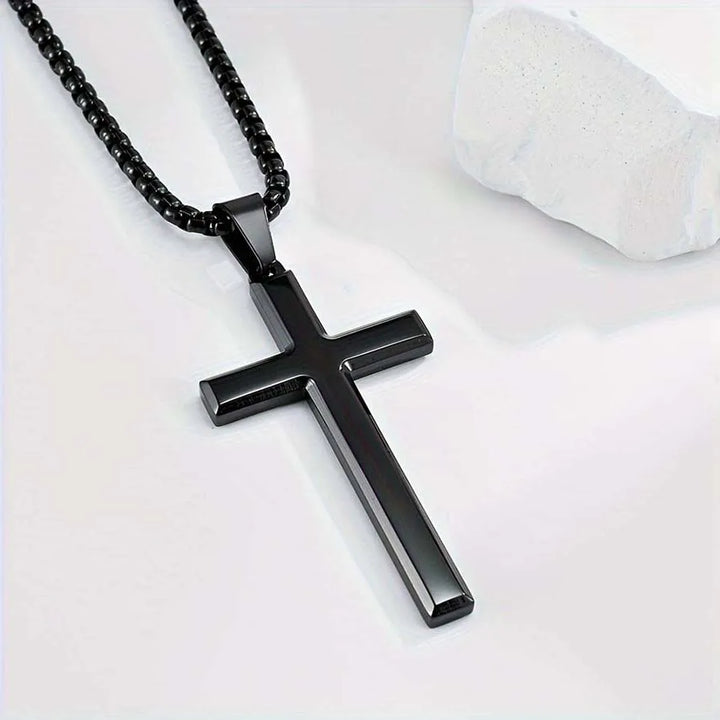 304L Stainless Steel Jesus Cross Necklace Men Women Bible Verse Spiritual Necklace for Men Jewelry