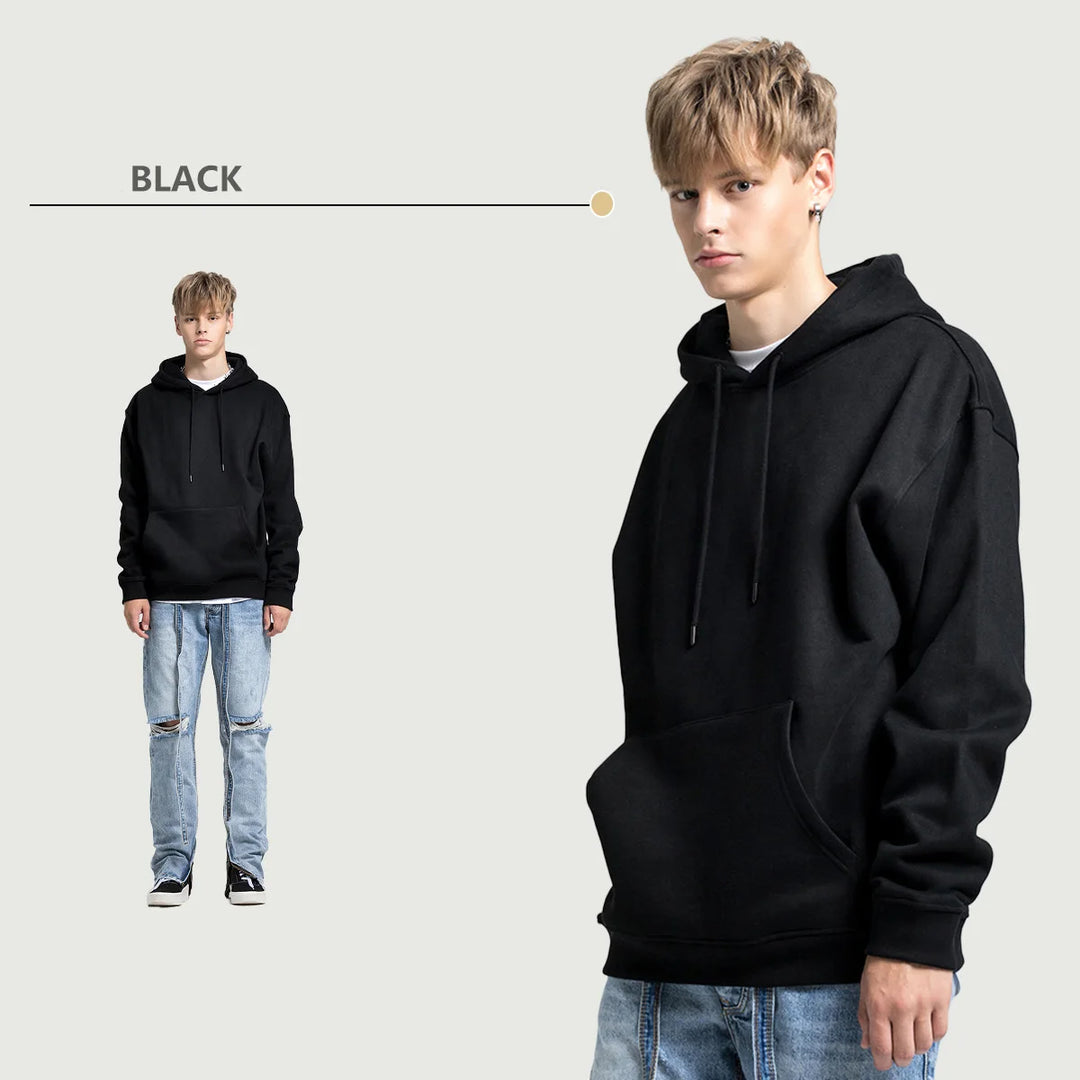 2024 Winter New Men and Women Zipper Hoodie High Street Unisex Style Double Pockets Oversize Loose Sweatshirts Outerwear Top