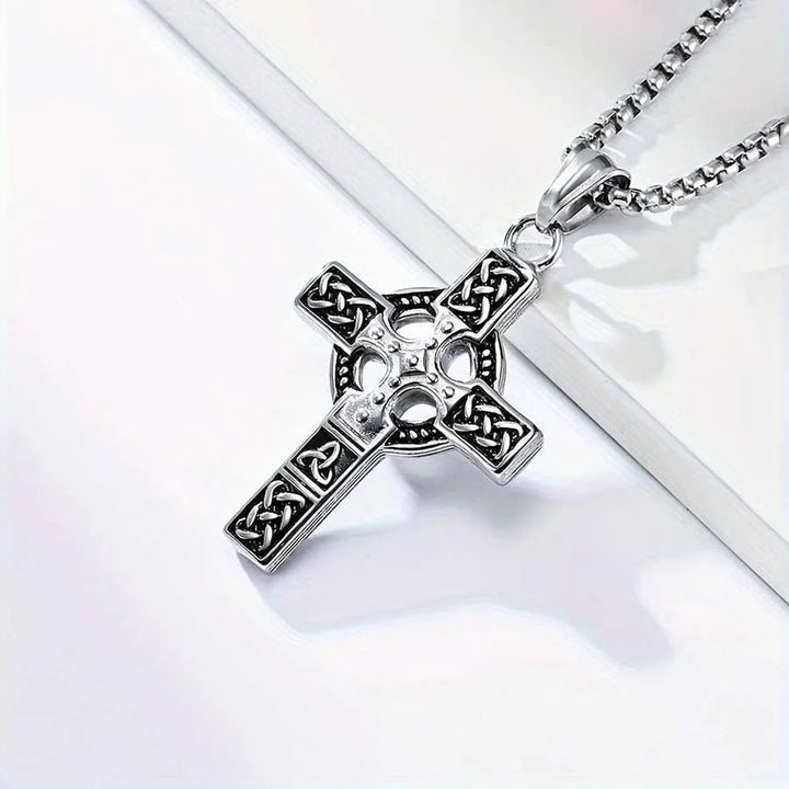 304L Stainless Steel Jesus Cross Necklace Men Women Bible Verse Spiritual Necklace for Men Jewelry