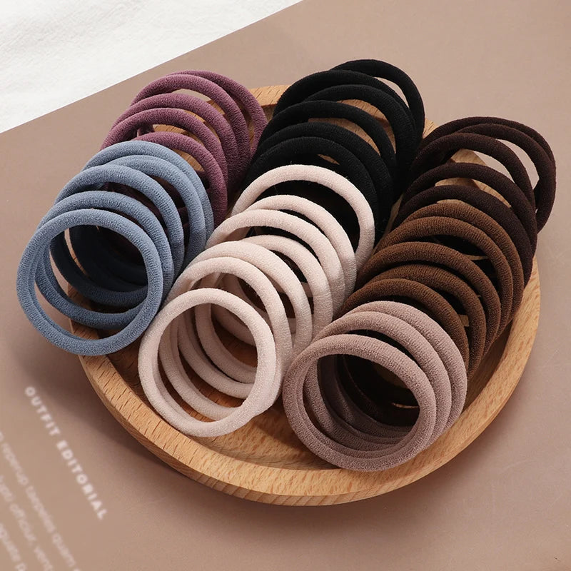 20Pcs Women Colorful Nylon Hair Bands 4Cm Elastic Headbands Girls Ponytail Holder Scrunchie Fashion Hair Accessories Headwear