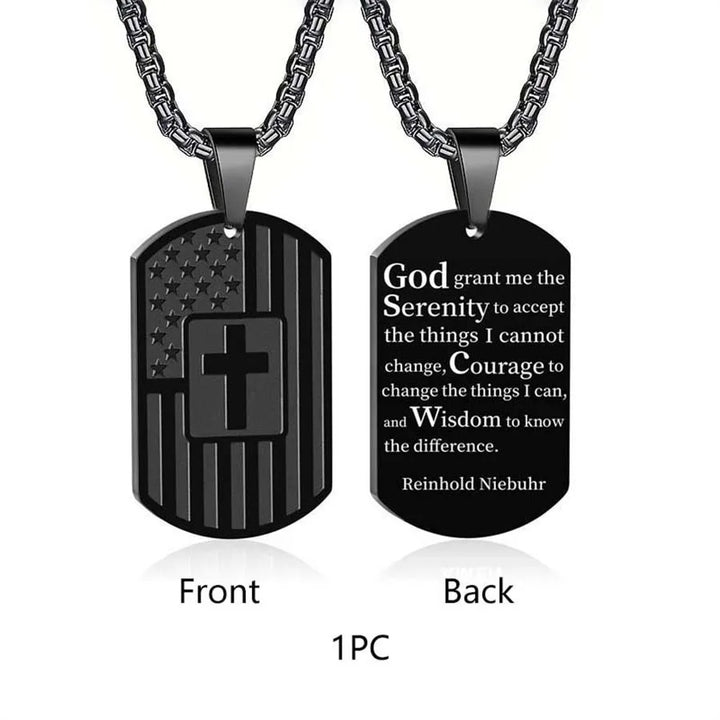 304L Stainless Steel Jesus Cross Necklace Men Women Bible Verse Spiritual Necklace for Men Jewelry