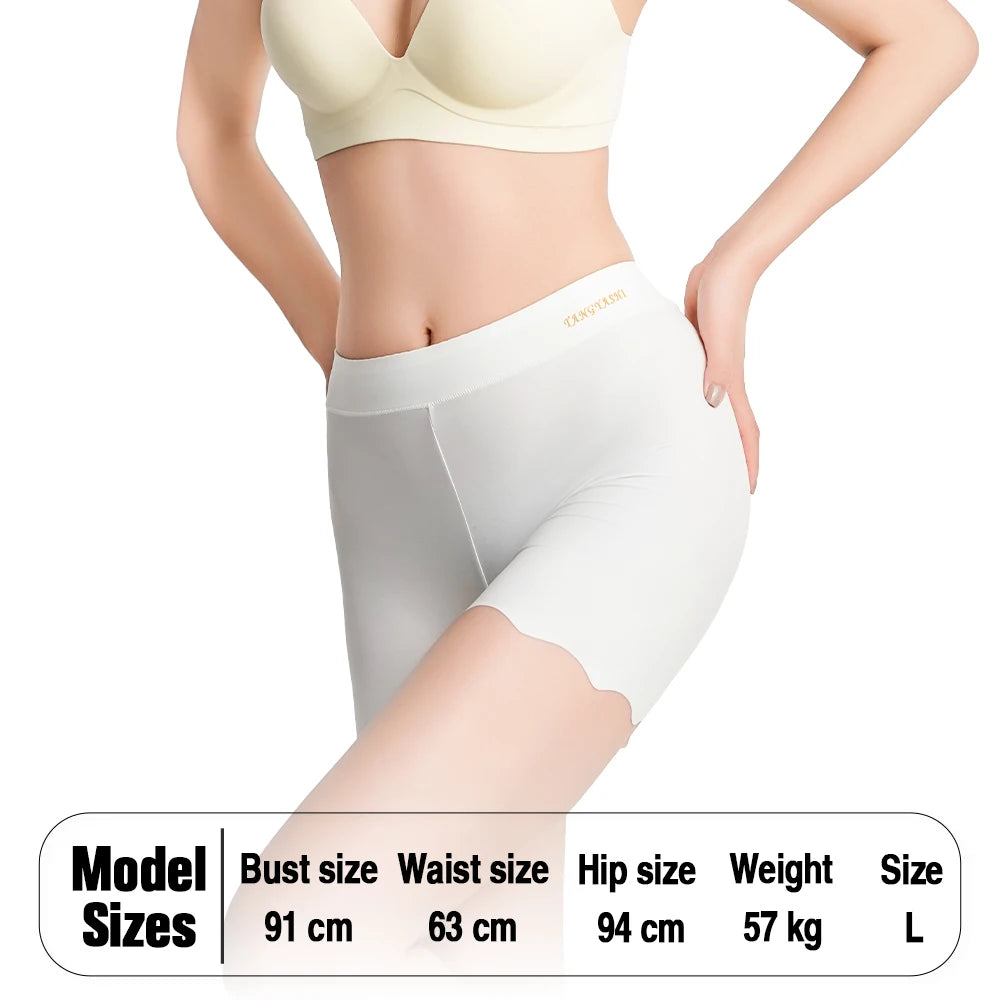 Women Underwear Slimming Shorts Safety Dress Panties High Waist Seamless Ice Silk Boxers Breathable plus Size Short Pants M-4XL