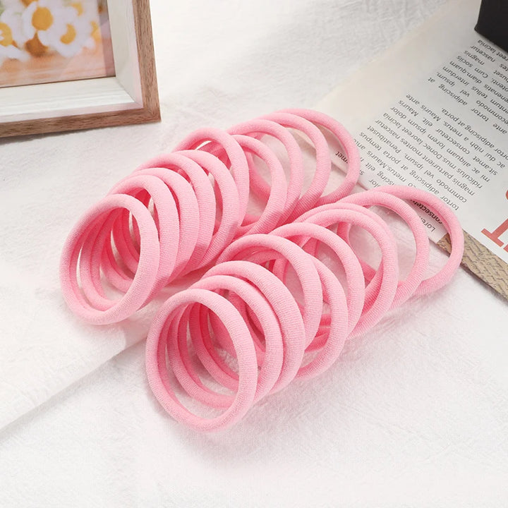 20Pcs Women Colorful Nylon Hair Bands 4Cm Elastic Headbands Girls Ponytail Holder Scrunchie Fashion Hair Accessories Headwear