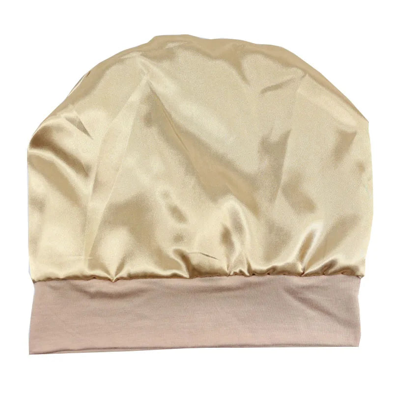 Satin Lined Beanies Hat for Women Bamboo Cotton Stretch Satin Bonnet Cap for Men Silk Night Sleeping Cap Skullies Headwrap