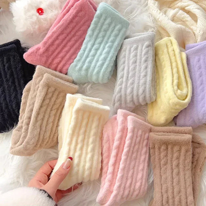 1/5Pairs Winter Warm Coral Fleece Socks Men Solid Loose Sleeping Sock Velvet Home Fluffy Stocking Thicken Thermal Sox Calcetines