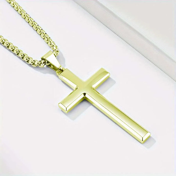 304L Stainless Steel Jesus Cross Necklace Men Women Bible Verse Spiritual Necklace for Men Jewelry