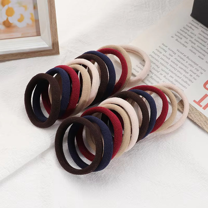 20Pcs Women Colorful Nylon Hair Bands 4Cm Elastic Headbands Girls Ponytail Holder Scrunchie Fashion Hair Accessories Headwear